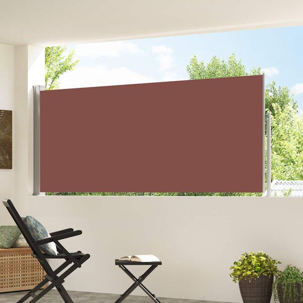 vidaXL Ausziehbare Seitenmarkise 120x300 cm Braun
