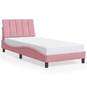 vidaXL Bettgestell ohne Matratze "Hanko" Rosa 90x200 cm Samt