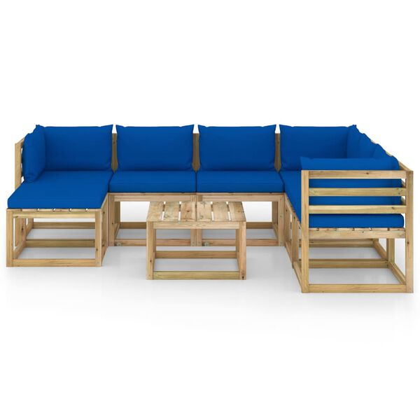 vidaXL 8-tlg. Garten-Lounge-Set mit Kissen Impr&auml;gniertes Kiefernholz