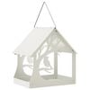 vidaXL H&auml;ngendes Vogelfutterhaus Stahl Wei&szlig;