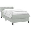 vidaXL Boxspringbett mit Matratze Hellgrau 90x220 cm Samt