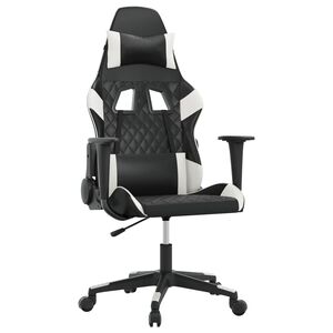 vidaXL Gaming-Stuhl Schwarz und Wei&szlig; Kunstleder