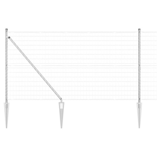 vidaXL Zaun mit Pfosten Silber 1,4 x 10 m Stahl