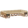 vidaXL Outdoor-Sofagarnitur 10 pcs Natur und Beige Massivholz Akazie