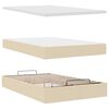 vidaXL Ottoman-Bett mit Matratze & LEDs Creme 120x190 cm Stoff