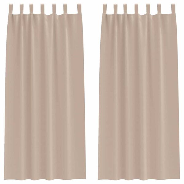 vidaXL Verdunkelungs-Vorh&auml;nge mit Ringen 2 pcs Taupe 260 x 140 cm