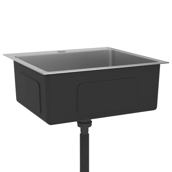 vidaXL Handgemachte Einbauspüle Edelstahl