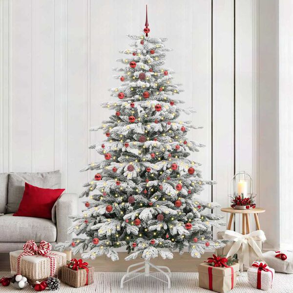 vidaXL K&uuml;nstlicher klappbarer Weihnachtsbaum Wei&szlig; 240 cm PE und PVC