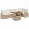 vidaXL Garten-Sofa-Set 7 Stk. Beige Poly Rattan
