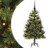 vidaXL K&uuml;nstlicher klappbarer Weihnachtsbaum mit Tannenzapfen 120 cm