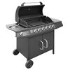 vidaXL Gasgrill 6+1 Flammen Schwarz