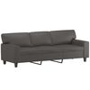 vidaXL 3-Sitzer-Sofa mit Kissen Grau 180 cm Kunstleder
