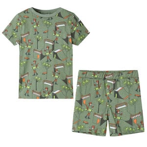 Kinderpyjama mit Kurzen &Auml;rmeln Hellkhaki 116