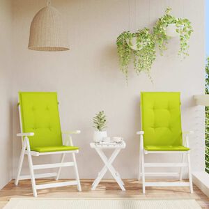 vidaXL Gartenstuhlauflagen f&uuml;r Hochlehner 2 Stk. Knallgr&uuml;n 120x50x3 cm