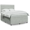 vidaXL Boxspringbett mit Matratze Hellgrau 140x200 cm Samt