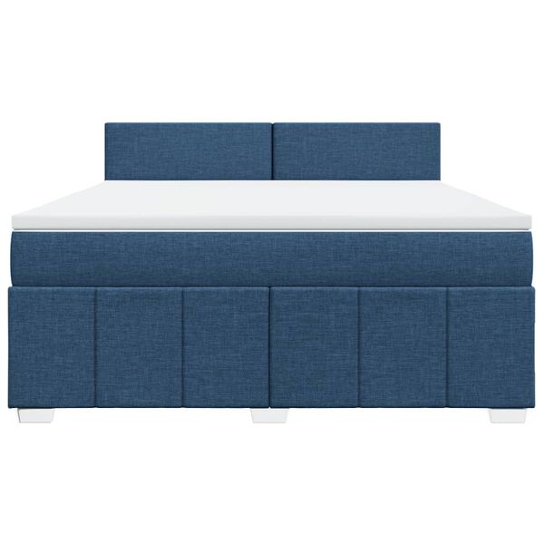 vidaXL Boxspringbett mit Matratze Blau 180x200 cm Stoff