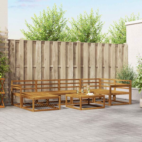 vidaXL Outdoor-Sofagarnitur 7 pcs Natur Massivholz Akazie