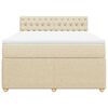 vidaXL Boxspringbett mit Matratze Creme 140x190 cm Stoff