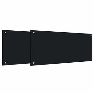 vidaXL K&uuml;chenr&uuml;ckwand 2 stk. Schwarz 90 x 40 cm Geh&auml;rtetes Glas