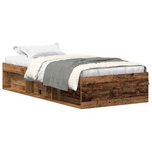 vidaXL Bettgestell ohne Matratze Altholz-Optik 90x190cm Holzwerkstoff