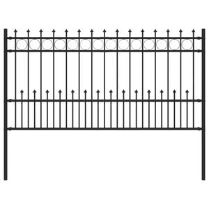 vidaXL Spike-Ringzaun Schwarz 200 x 150 cm Pulverbeschichteter Stahl
