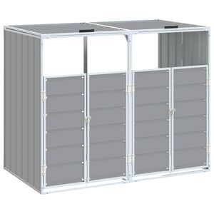 vidaXL M&uuml;lltonnenbox f&uuml;r 2 Tonnen Grau 144x81x113 cm Stahl