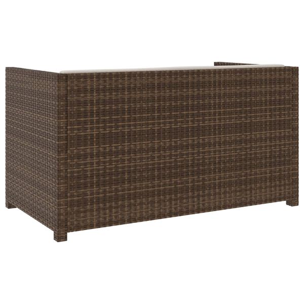 vidaXL 5-tlg. Garten-Lounge-Set mit Auflagen Poly Rattan Braun