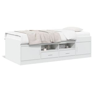 vidaXL Tagesbett mit Schubladen ohne Matratze Wei&szlig; 100x200 cm