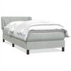 vidaXL Boxspringbett mit Matratze Hellgrau 90x220 cm Samt