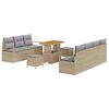 vidaXL Gartensofa-set 10 Stk. Beige Poly-Rattan