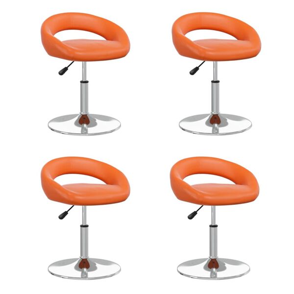vidaXL Esszimmerst&uuml;hle 4 Stk. Drehbar Orange Kunstleder