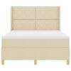vidaXL Boxspringbett mit Matratze Creme 160 x 200 cm Stoff