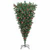 vidaXL Umgedrehter Kunst Weihnachtsbaum mit Kugelset Gr&uuml;n 180 cm PVC