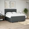 vidaXL Boxspringbett mit Matratze Dunkelgrau 180x200 cm Stoff
