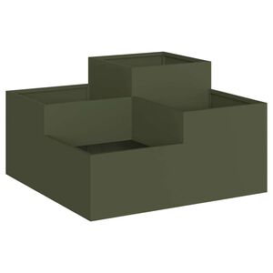 vidaXL Gartenblumentopf Olivgr&uuml;n 80 x 80 x 48 cm Stahl