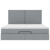 vidaXL Ottoman-Bett mit Matratze Hellgrau 180x200 cm Stoff