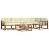 vidaXL Outdoor-Sofagarnitur mit Kissen 6 pcs Natur und Creme