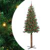 vidaXL Schlanker Weihnachtsbaum mit 300 LEDs mit St&auml;nder Gr&uuml;n 180 cm