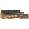 vidaXL Outdoor-Sofagarnitur 4 stk. Natur und Anthrazit