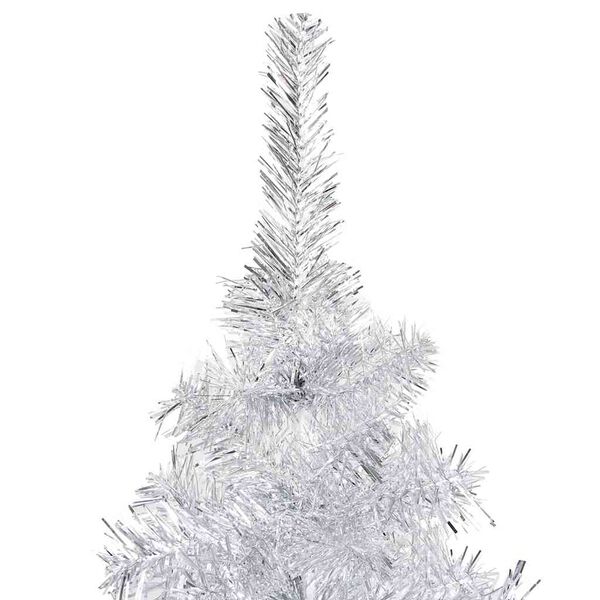 vidaXL K&uuml;nstlicher Weihnachtsbaum Beleuchtung & Kugeln Silber 120 cm