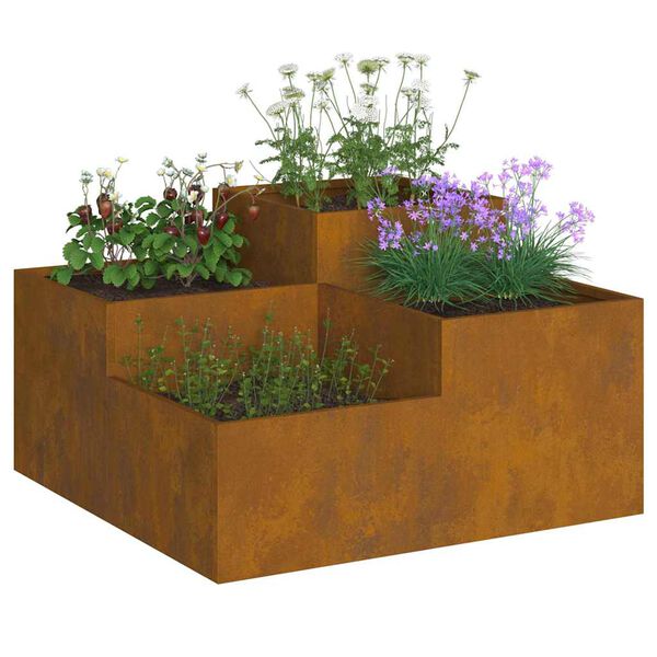 vidaXL Gartenblumentopf Rostig 80 x 80 x 48 cm