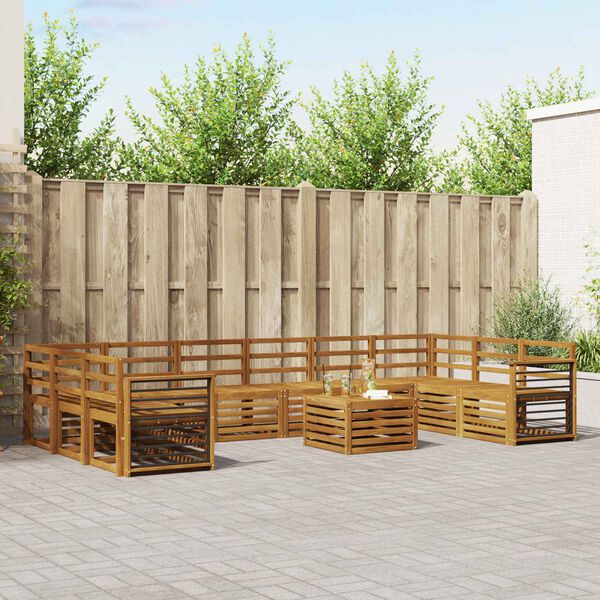 vidaXL Sofagarnituren 11 pcs Natur Massivholz Akazie
