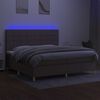 vidaXL Boxspringbett mit Matratze & LED Taupe 200x200 cm Stoff
