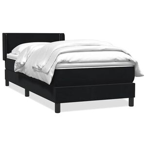 vidaXL Boxspringbett mit Matratze Schwarz 90x210 cm Samt