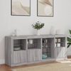 vidaXL Sideboard mit LED-Leuchten Grau Sonoma 164x37x67 cm