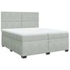 vidaXL Boxspringbett mit Matratze Hellgrau 200x200 cm Samt