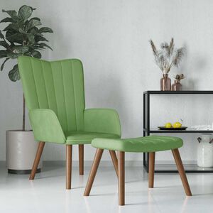 vidaXL Relaxsessel mit Hocker Hellgr&uuml;n Samt