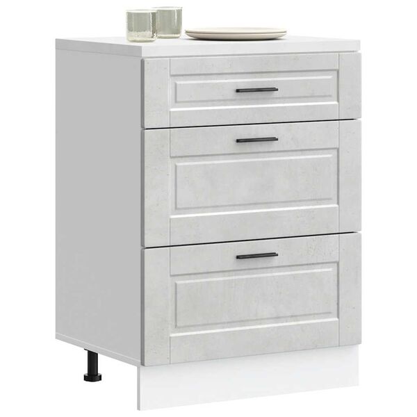 vidaXL K&uuml;chenunterschrank Porto Betongrau Holzwerkstoff