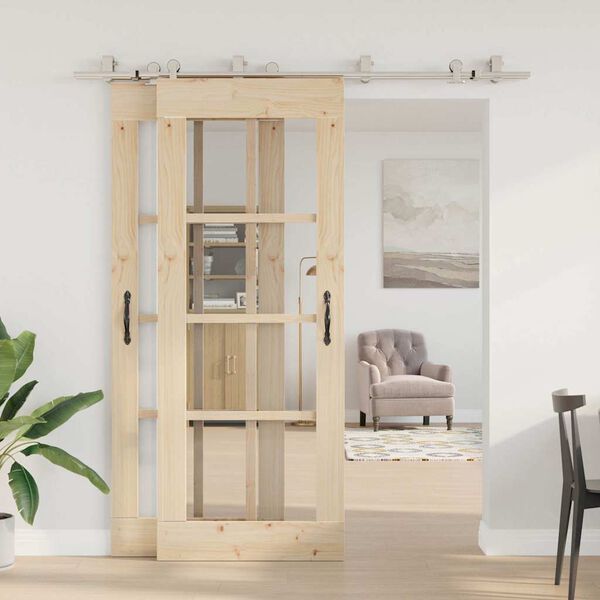 vidaXL Schiebetür-Beschlagsatz 200 cm Edelstahl Silbern