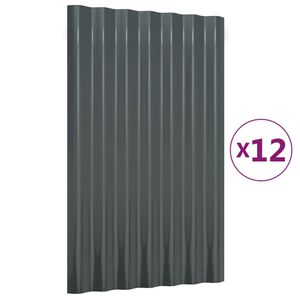 vidaXL Dachpaneele 12 Stk Verzinkter Stahl Anthrazit 60x36 cm